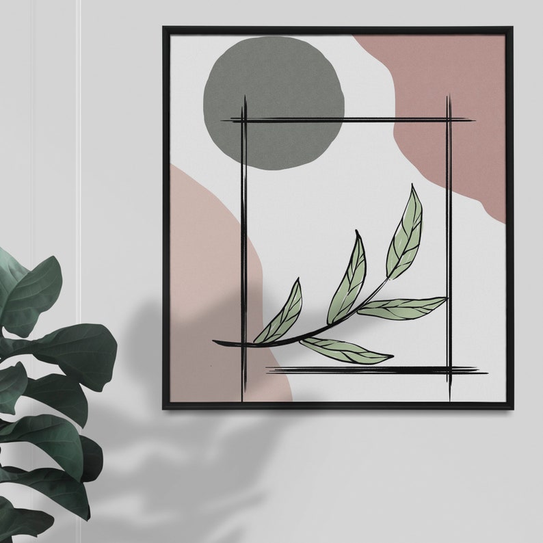 Nature Boho Wall Art Bohemian Wall Art Beige and Green Etsy