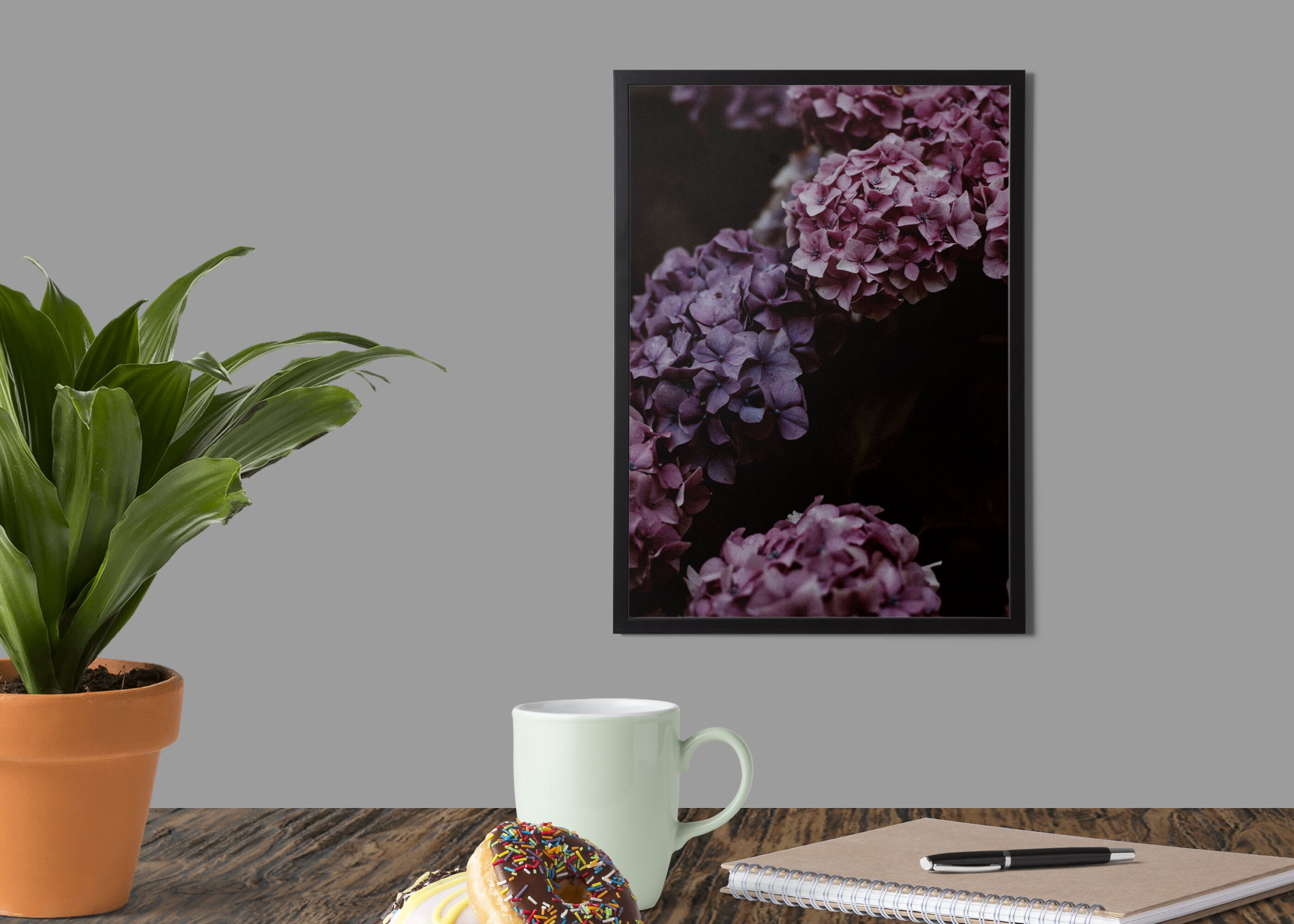 Pink Hydrangea Print, Botanical Prints, Nature Wall Art, Hydrangea Wall