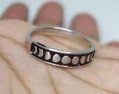 Moon Phase Sterling Silver Ring, Sterling Silver Moon Ring, Moon Phase, Stacking Rings, Boho Ring, Luna ring, Celestia, Silver Moon Ring,