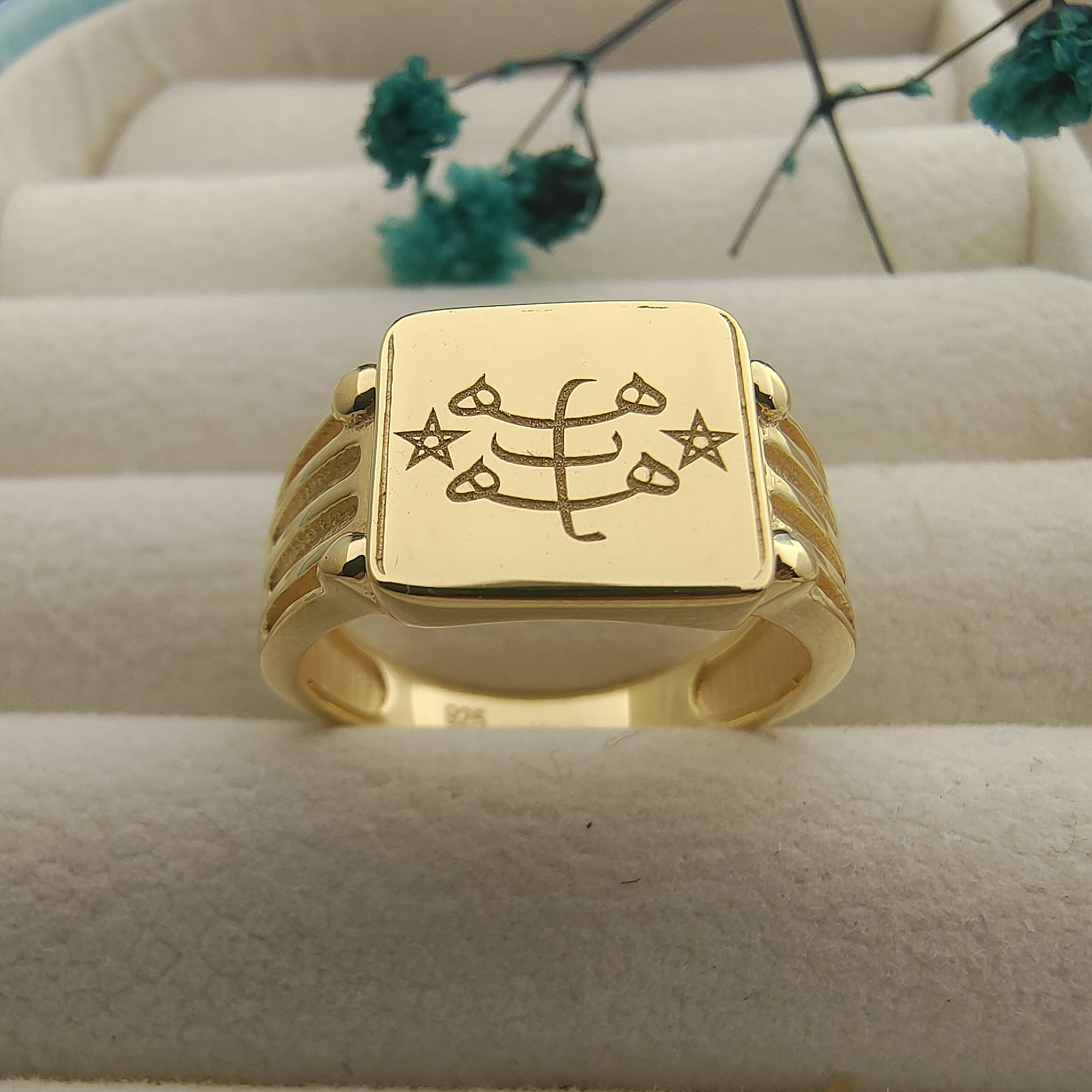 Baha i Ring Sterling Silver Baha i Signet Ring for Men Women Baha i rinstone Bahai Gift From Haifa Nine Pointed Star Ring Baha i Ring Etsy Australia