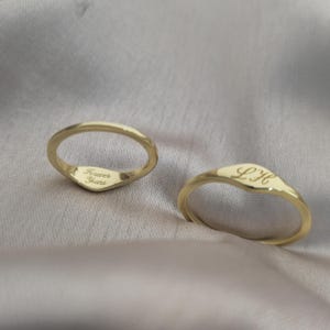 Gepersonaliseerde dubbele initiaalring | Initialen paar gegraveerd | Bijpassende ringen | Cadeau voor BFF | Cadeau bruidsmeisje afbeelding 3