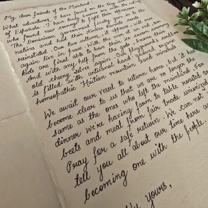 Spersonalizowany ręcznie pisany list z pieczęcią lakową, notatka z odręcznym pismem, przemówienia ślubne, przysięgi, ręcznie pisane prezenty, list do Mo, prezent na dzień matki