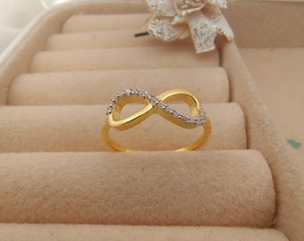 Infinity Ring Gold 14K Gold Infinity Ring Women Infinity Band, Ring for her Dainty Infinity Symbol Ring Gold Ring, Gift for her Love Ring