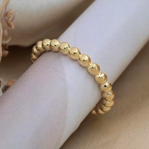 Bague perlée en argent 925 | Bague bulle | Bague à pois minimaliste | Bague à empiler en or