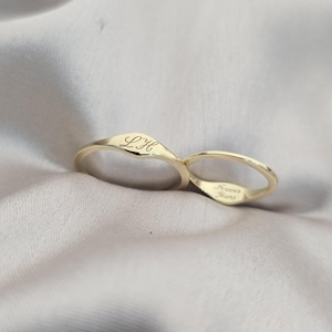 Personalized Double Initial Ring | Couple Initials Engraved | Matching Rings | Gift for BFF | Bridesmaid Gift
