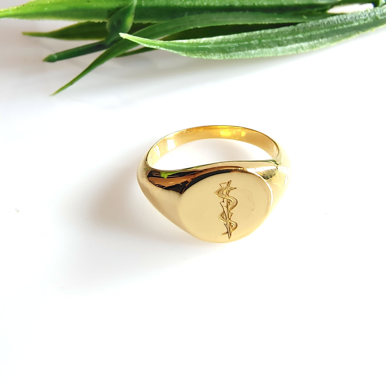6 Medical Symbol Ring Personalized Medical Ring Rod of Etsy