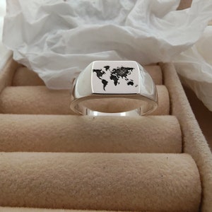 Bague carte du monde cadeau pour papa, père, fête des pères, cadeau tu es mon monde, anniversaire de mariage, cadeau du cinquième anniversaire, cadeau d'anniversaire pour lui