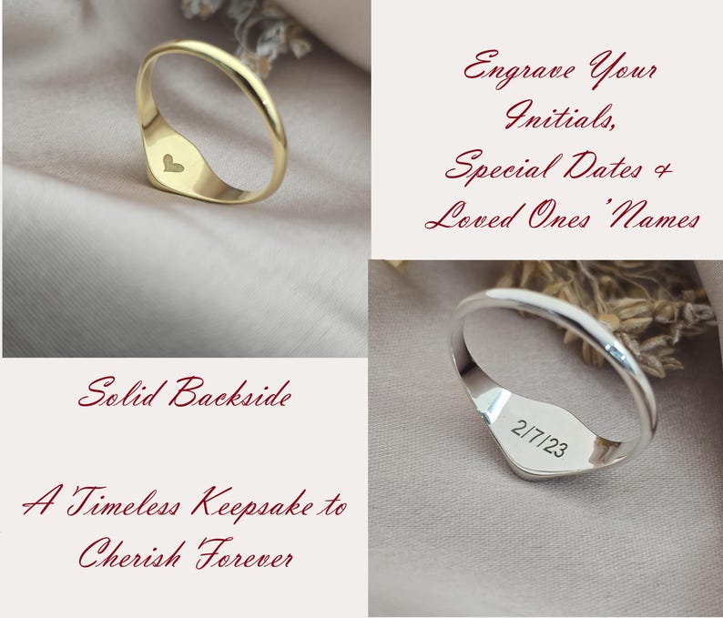 Couple Initials Ring for Men Women | Custom Signet Rings | Personalized ...