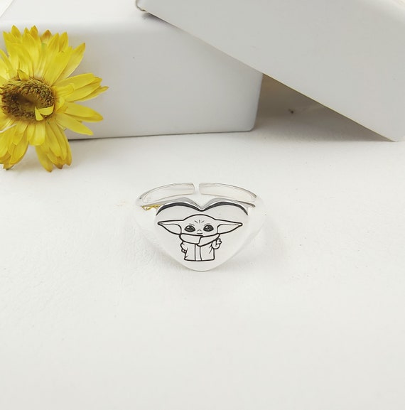 Baby Yoda Ring 925 Sterling Silver Baby Yoda Sieraden