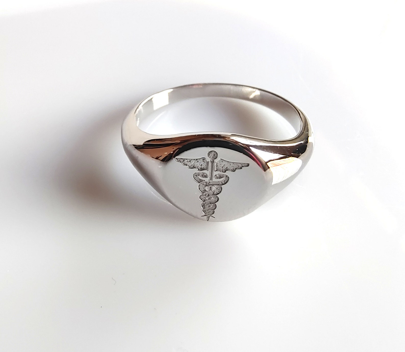 6 Medical Symbol Ring Personalized Medical Ring Rod of Etsy