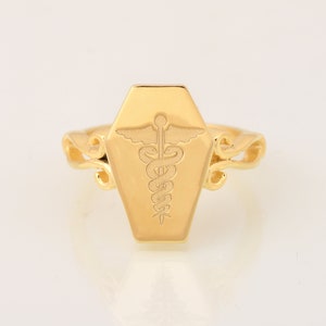 Medical Symbol Ring, Medical jewelry, Caduceus Ring, Health and Wellness, Asclepius, Signet Ring, Physician Ring, Ring for Doctors, Nurses