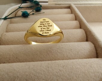 Silver Inspirational Ring, Quotes Ring, Inspiration Ring, Quote ring,  Custom Message Ring, Engraved Ring, Message Ring, Killing Eve