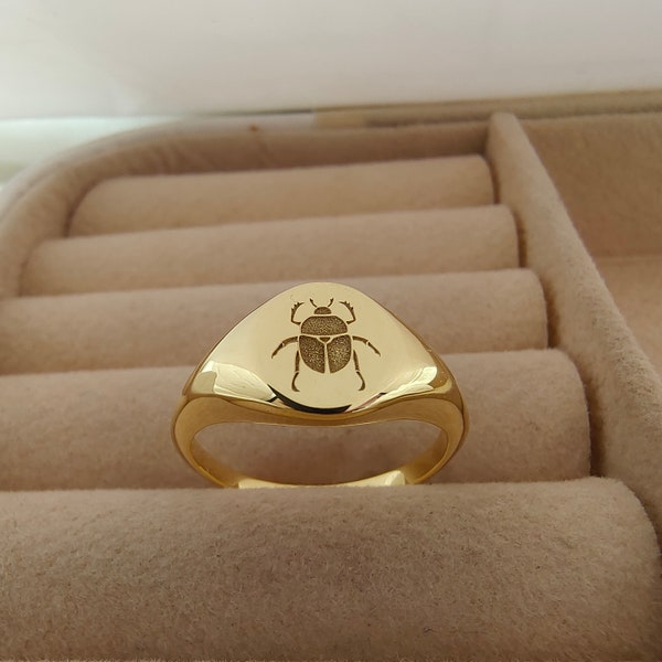 Beetle Ring Insect Ring Sterling Silver Ring Scarab ring Silver Ring Women's Ring Signet Rings Beetle Engraved Rings Beetle Jewelry