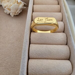 Déjalos sonar, anillo de motivación de autoestima de plata esterlina, regalo para ti, inspiración de salud mental para hombres y mujeres, joyería, sigue brillando