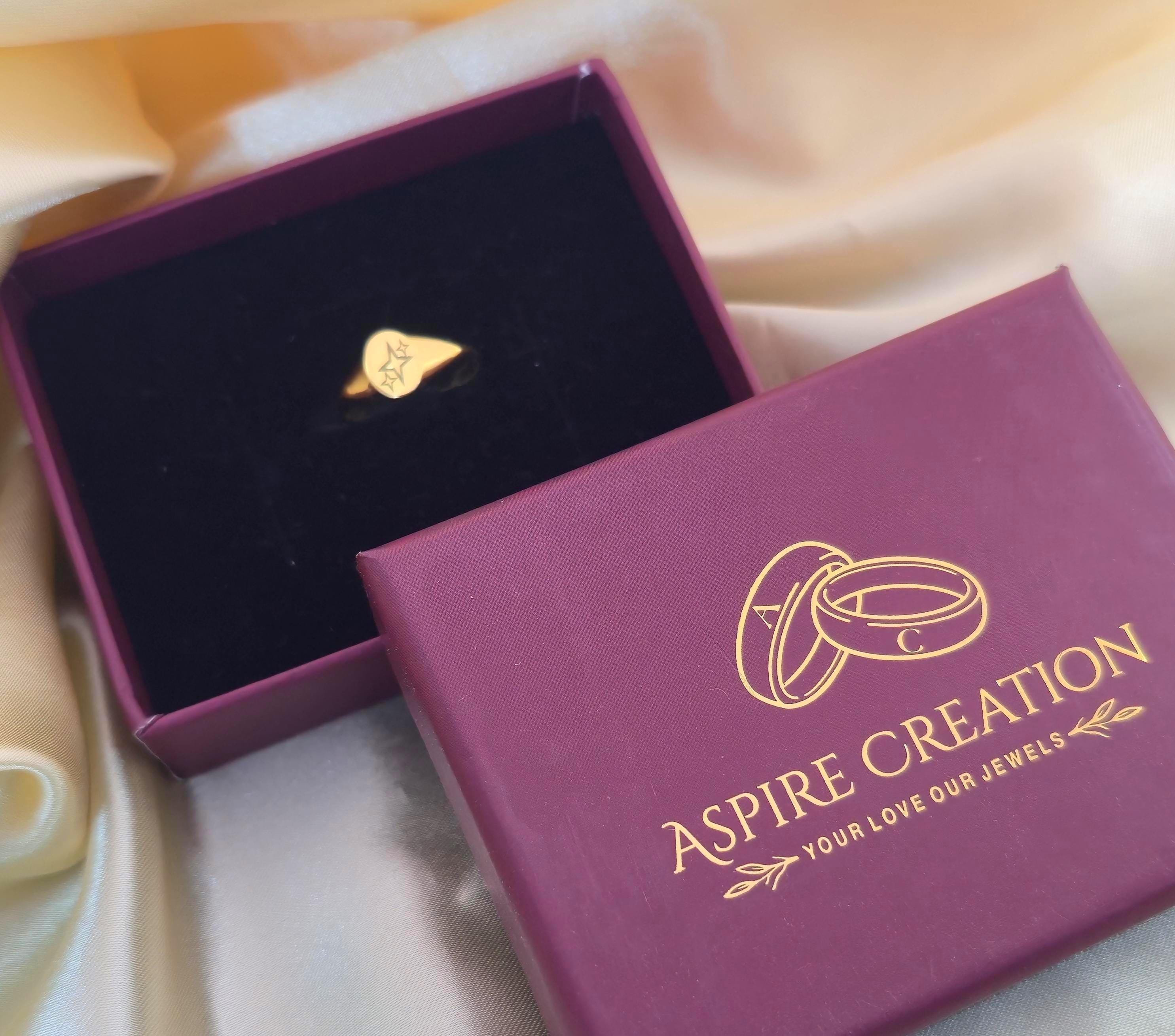 Four Pointed Star Ring | Celestial Star Stacking Ring | Statement ...
