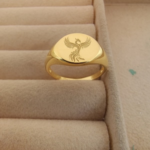 Anillo de fénix en plata de ley, anillo alado, anillo de pájaro, anillo de halcón, joyería de fénix, regalos para amantes de las aves, regalo de fénix, anillo grabado de fénix