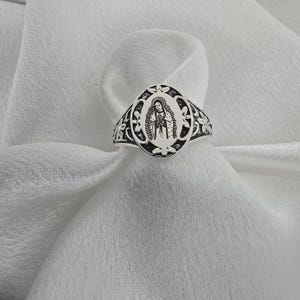 Anillo de la Virgen María, Anillo de la Santa Madre María, Joyas católicas, Anillo de la Medalla Milagrosa, Anillo religioso, Joyas para el Día de la Madre, Regalo para la abuela mamá