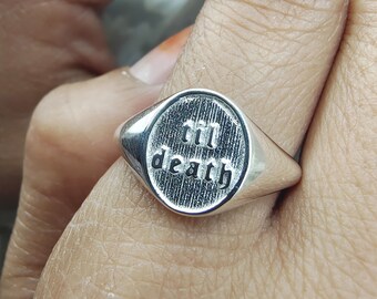 Til Death Ring, 925 Sterling Silver Ring for men and women , Vintage Til Death Ring, Til Death Jewelry, Till Death Ring, Promise Ring