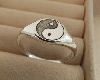 Yin Yang Ring, Sterling Silver Ying and Yang Ring, Yoga Ring, Statement Ring, Ying Yang Gifts, Chinese Ying Yang Jewelry,