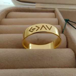 God Is Greater Than The Highs and Lows Sterling Silver Christian Rings Jesus Lover Gifts Christmas Gifts Religious Jewelry Gift for Mom Dad