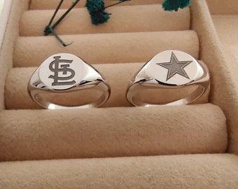 Sterling Silver Sports Ring, NY Yankees, Personalized LA Dodgers Ring, Baseball Football Team Ring, Pittsburg Pirates, SF Giants Oakland,