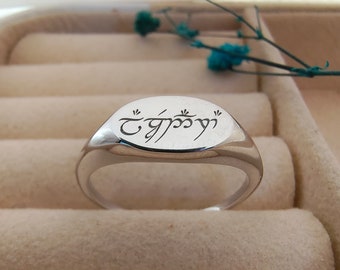 Elvish Ring, 925 Sterling Silver Elvish Name Ring, Elven Jewelry, Elvish Language Ring, Lotr Ring, Elvish Wedding Jewelry, Personalized Gift