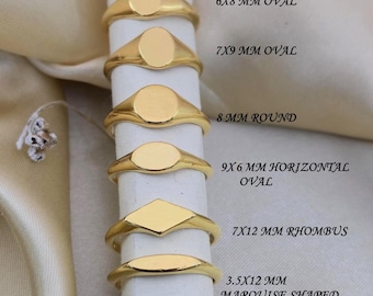 Bague unie Bague chevalière en or 14 carats | Estampée 925 | Bagues personnalisées gravées initiales du zodiaque | Cadeau pour maman