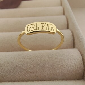 GRL PWR Ring Sterling Silver Ring, Inspirational Ring, Girl Power Ring, Feminism Ring, Feminist Ring, Women Empowerment, Protection Ring