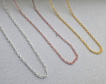 Cable Chain Necklace | Dainty Gold Necklace | Everyday Chain | Sterling Silver | Minimalist Fine Cable Chain