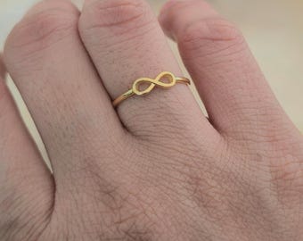 Thin Infinity Knot Ring | Promise Ring | Gold Minimalist Ring | Gift for her BFF | Tiny Infinity Ring 925 Sterling Silver