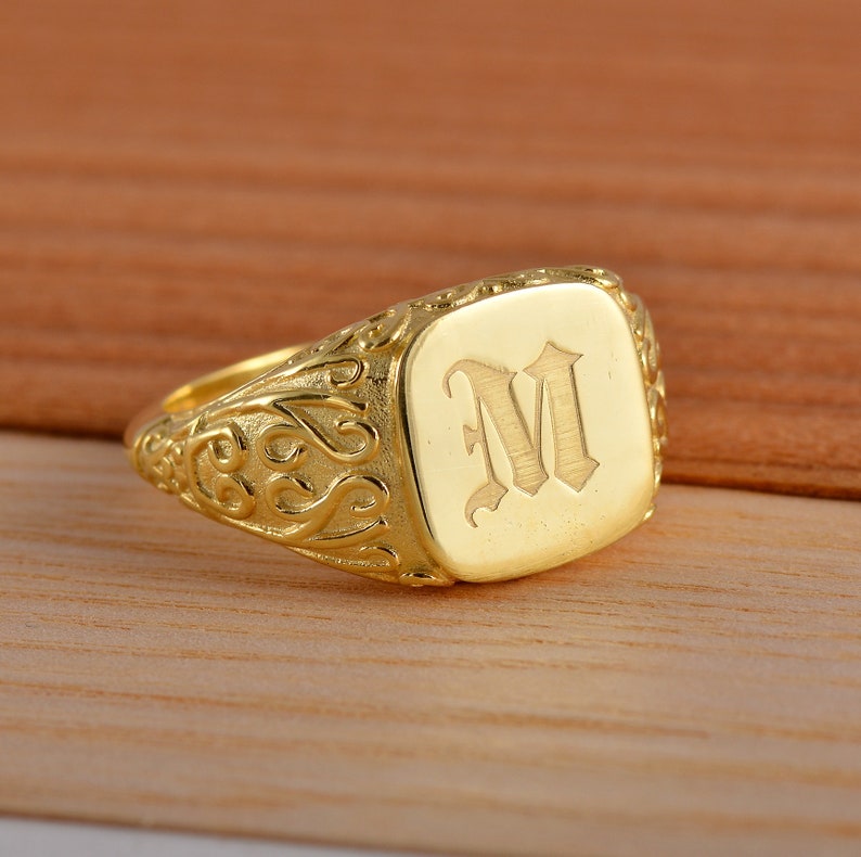 Men's Ring Custom Initial Ring Personalized Ring Etsy