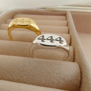 Anel com número de anjo, prata esterlina, personalizado, número de anjo 111 222 333 444 555 666 777 888 999, anel com número personalizado, joia com número de anjo