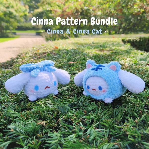 Puppy Floofball Amigurumi Pattern Bundle, Cinna, Cinna Cat plushie, 2 crochet patterns