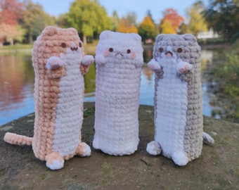 Long Cat Amigurumi Pattern Bundle, squishy long kitty plushie, cat stress pillow crochet patterns