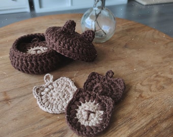 Crochet pattern: Cat face scrubbies and matching cat basket, reusable cotton pads, instant PDF download