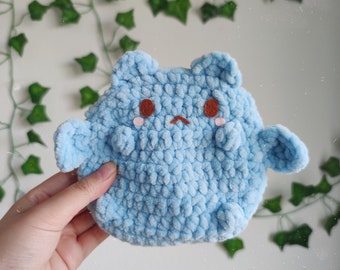 Bat Cat Pouch Crochet Pattern, cute kitty purse, animal chunky bag PDF file