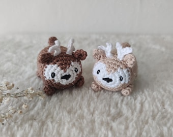 Deer potato amigurumi , small stackable reindeer crochet plush, crochet animal PDF pattern