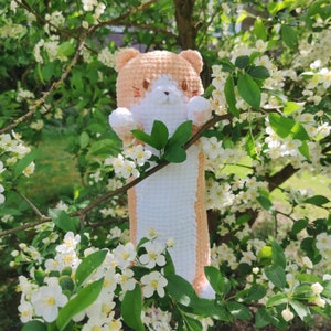 Jumbo Long Cat Amigurumi Pattern, cute crochet cat pattern, big squishmallow plush, kawaii meme pillow animal