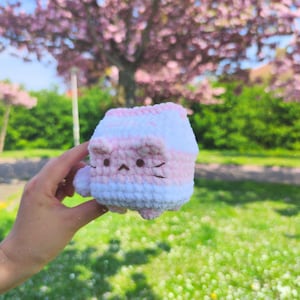 Melkpak kat amigurumipatroon, kawaii milk kitty plushie, haakpatroon kat