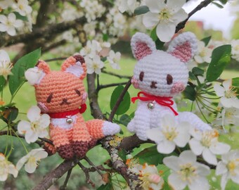 Chibi fox crochet pattern bundle: Skye the arctic fox, Maple the red fox, small fox amigurumi, crochet animal PDF pattern