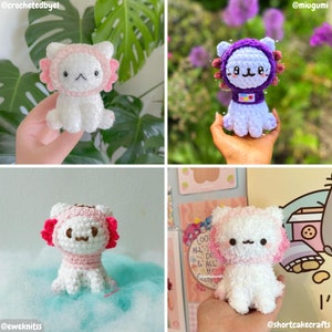 2 in 1 Axolotl Kitty Amigurumi pattern, cat wearing axolotl hoodie, cute kitty plush crochet pattern image 7