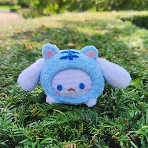 Puppy met kattenhoodie Amigurumi patroon, kawaii cinna kat knuffel, mochi haakpatroon
