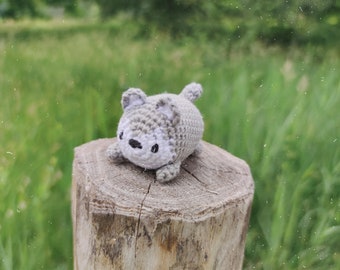 Wolf potato amigurumi, small stackable wolf crochet plush, crochet animal PDF pattern