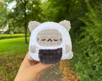 Onigiri Cat Crochet Pattern, Japan inspired cat plushie, Cat Amigurumi Pattern