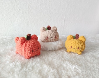 Chubby Pumpkitty Amigurumi Pattern, cute pumpkin cat plush, kawaii crochet pattern