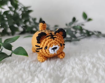 Tiger potato amigurumi, small stackable tiger crochet plush, crochet animal PDF pattern
