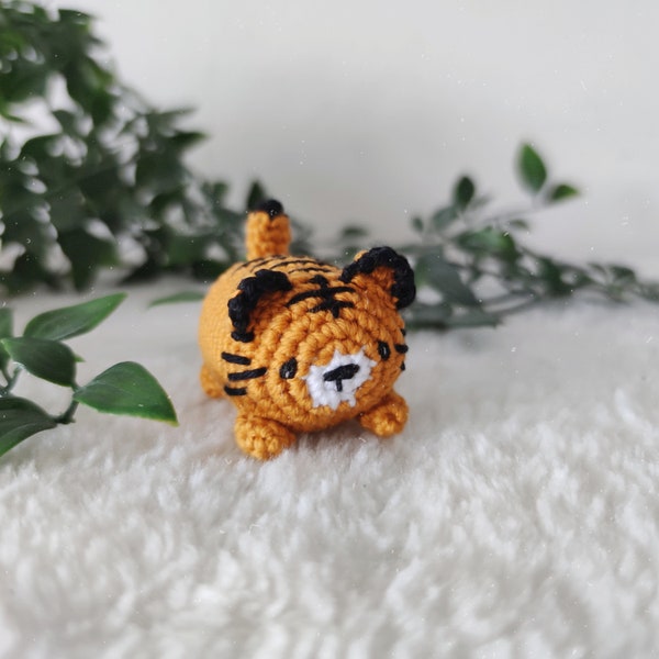 Tiger potato amigurumi, small stackable tiger crochet plush, crochet animal PDF pattern