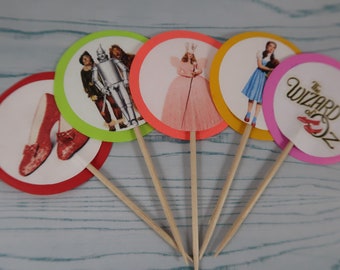 Wizard of Oz Cupcake Toppers, Birthday Party Theme