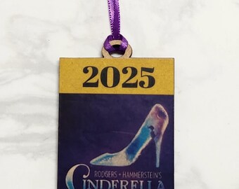 Personalized Theater Ornament with year, Holiday  Decoration, Christmas Musical Gift, Small Wooden ornament