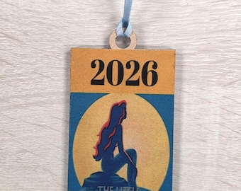 The Little Mermaid Broadway Ornament, Handmade Wood